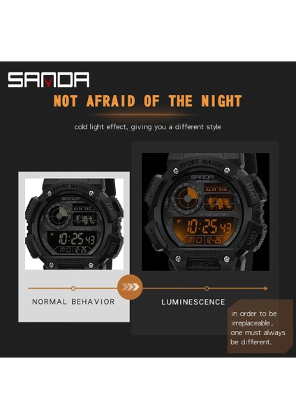 Siyah Kırmızı Sanda Izle Moda Trendi Erkekler Elektronik Saat Çok Fonksiyonlu Yaratıcı Kişilik Su Geçirmez Aydınlık Kol Saati (Yurt Dışından) indirimleri