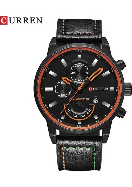 Siyah Curren Erkek Rahat Spor Kuvars Izle Erkek Saatler Top Marka Lüks Kuvars-Izle Deri Askeri Izle Bilek Erkek Saat Damla (Yurt Dışından)