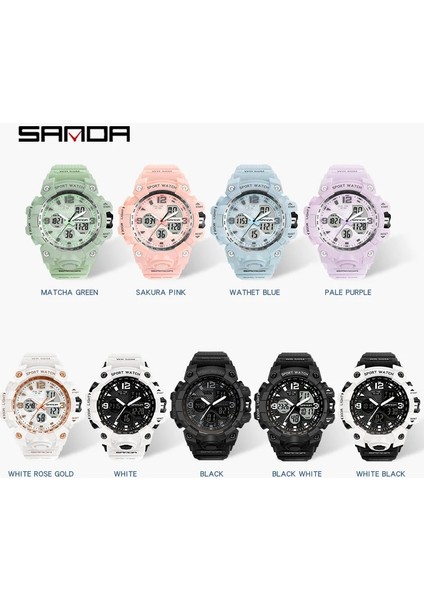 6030 Erkekler Siyah Beyaz Sanda Moda Açık Spor Izle Lüks Dijital Kol Saati Aydınlık Ekran Su Geçirmez Darbeye Dayanıklı Saat Kadın Spor Saatleri (Yurt Dışından) fırsatları