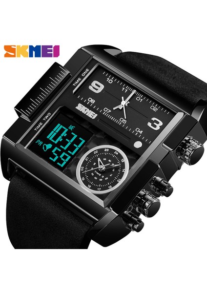 Altın Siyah Skmeı 1391 Erkekler Kuvars Analog Dijital Spor Saatler Moda Askeri Siyah Saat Erkek Su Geçirmez Saat Relogio Masculino (Yurt Dışından)