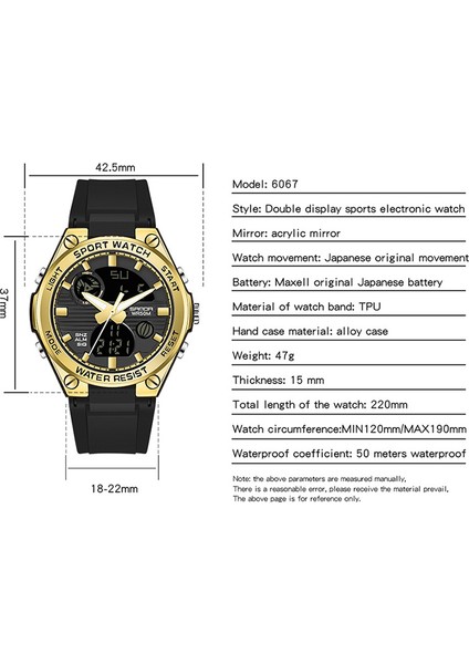 6062 Mavi Sanda Moda Yeni Kadın Spor Izle G Su Geçirmez Dijital LED Bayanlar Askeri Elektronik Ordu Kol Saati Saat Kız Reloj (Yurt Dışından)