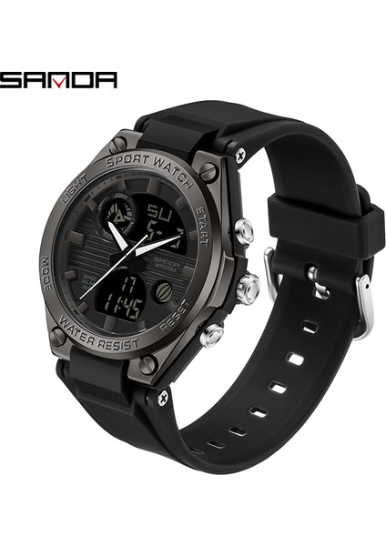 6062 Mavi Sanda Moda Yeni Kadın Spor Izle G Su Geçirmez Dijital LED Bayanlar Askeri Elektronik Ordu Kol Saati Saat Kız Reloj (Yurt Dışından)