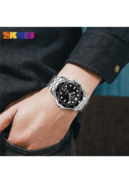 Renk 3 Skmeı Japonya Kuvars Hareketi Erkekler Saatler Üç Boyutlu Doku Kadran Kol Saati Moda Tarih Zaman Saati Erkek Reloj Hombre 9276 (Yurt Dışından)