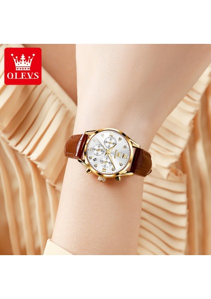 Altın Beyaz Olevs Kadın Saatler Lüks Tourbillon Tarzı Orijinal Otomatik Mekanik Saat Kadın Için Su Geçirmez Aydınlık Bayanlar Izle (Yurt Dışından) fırsatları