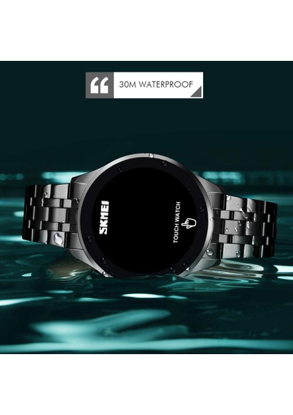 Gümüş Skmeı Marka Dijital Saat Erkekler Için Dokunmatik LED Ekran Moda Dial 30BAR Su Geçirmez Elektronik Hareketli Saat Relogio Masculino (Yurt Dışından)