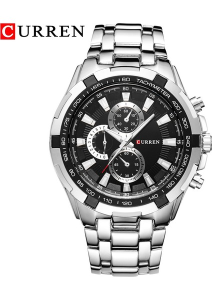Gümüş Beyaz Curren 8023 Kuvars Izle Erkekler Su Geçirmez Spor Askeri Saatler Erkek Iş Paslanmaz Çelik Kol Saati Erkek Saat Reloj Hombre (Yurt Dışından) fiyatları