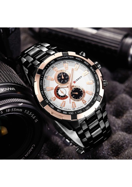 Gümüş Beyaz Curren 8023 Kuvars Izle Erkekler Su Geçirmez Spor Askeri Saatler Erkek Iş Paslanmaz Çelik Kol Saati Erkek Saat Reloj Hombre (Yurt Dışından) indirimleri