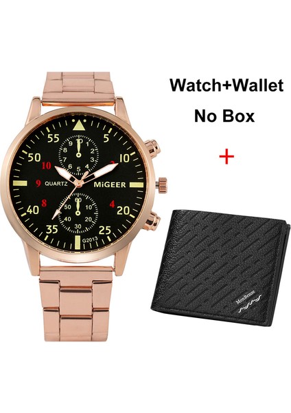 Saat-Cüzdan 03 Erkekler Için Saat ve Cüzdan Hediye Seti Üst Marka Lüks Iş Kuvars Kol Saati Erkek Arkadaşı Erkekler Orijinal Hediyeler Regalos Para Hombre (Yurt Dışından)