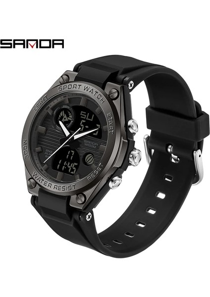 6067 Yeşil Sanda Moda Yeni Kadın Spor Saat G Su Geçirmez Dijital LED Bayanlar Askeri Elektronik Ordu Kol Saati Saat Kız Reloj (Yurt Dışından)