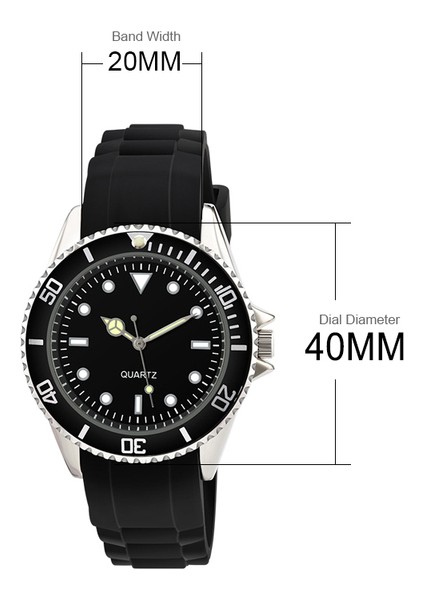 Siyah 40MM Dalgıçtan Esinlenen Döner Çerçeve 42MM Adam Izle Japonya Hareketi Cenevre Kauçuk Kayış (Yurt Dışından)