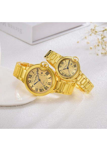 Çift Gümüş Yeni Sevgili Saati Altın Lüks Saatler Kadın Erkek Moda Kuvars Bilezik Saatler Bayan Elbise Yeni Kol Saati Saat Relogios Reloj (Yurt Dışından) indirimleri
