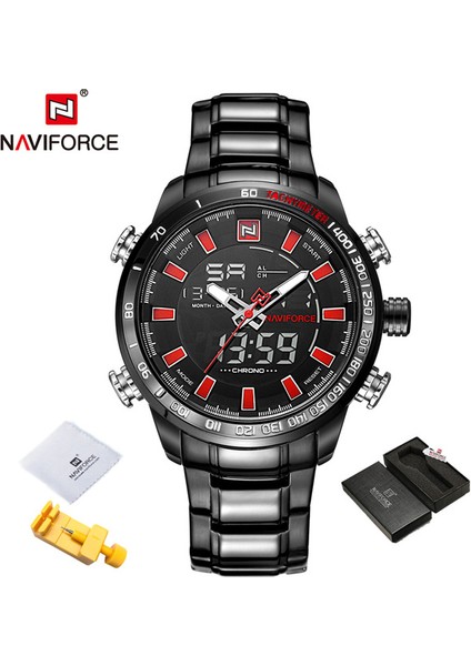 Bbr-Box Navıforce Lüks Marka Erkek Spor Izle Altın Kuvars LED Saat Erkekler Su Geçirmez Kol Saati Erkek Askeri Saatler Relogio Masculino (Yurt Dışından)