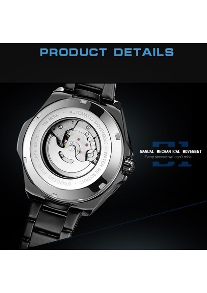 Altın Forsınıng Aydınlık Tarih Otomatik Sarma Erkek Saatler Tam Çelik Su Geçirmez Iş Ay Fazı Mekanik Erkek Kol Saatleri (Yurt Dışından) fırsatları