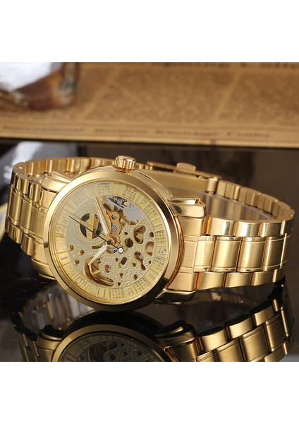 03 T-Kazanan Erkek Altın Oymak Mekanik Çelik Bant Roma Dijital Mekanik Saat Gümüş Bilek Saati (Yurt Dışından) fırsatları