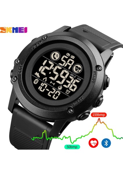 Mavi Izle Skmeı Lüks Akıllı Saat Dijital Spor Bluetooth Kalp Hızı Saati Spor Pedometre Kalori Su Geçirmez Erkek Relojes Inteligen (Yurt Dışından)