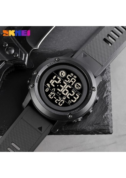 Mavi Izle Skmeı Lüks Akıllı Saat Dijital Spor Bluetooth Kalp Hızı Saati Spor Pedometre Kalori Su Geçirmez Erkek Relojes Inteligen (Yurt Dışından)