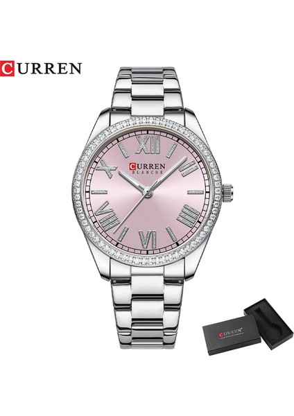 Gümüş Kutu Curren Yeni Lüks Kuvars Bayanlar Bilezik Saat Taklidi Kadran Zarif Aydınlık Işaretçi Paslanmaz Çelik Saat Relogio Feminino (Yurt Dışından)
