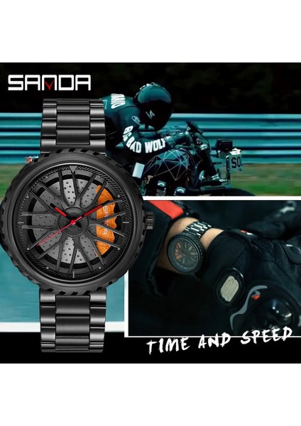 Çelik Altın Kutu Erkek Lüks Saatler Spor Araba Saatleri Su Geçirmez Spor Jant Hub Tekerlek Kol Saati Araba Kuvars Erkek Saatler Relogio Masculino (Yurt Dışından) indirimleri