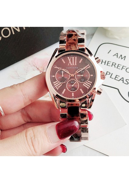 Kahverengi Gül Yeni Lüks Kadın Gül Siyah Izle Moda Bayanlar Kuvars Roma Kol Saati Zarif Kadın Bilezik Saatler Relojes Para Mujer Hediye (Yurt Dışından)