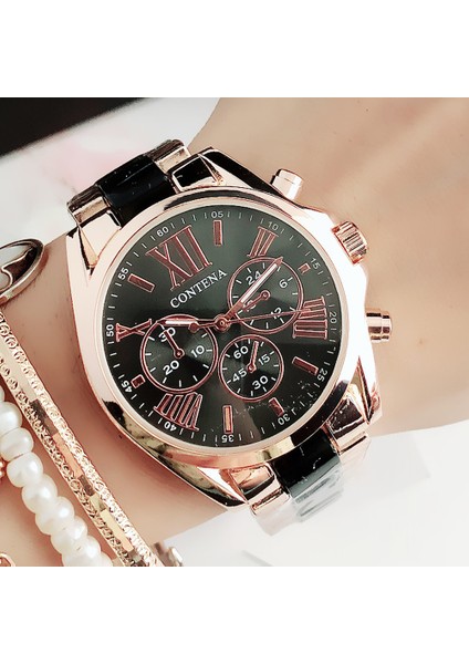 Kahverengi Gül Yeni Lüks Kadın Gül Siyah Izle Moda Bayanlar Kuvars Roma Kol Saati Zarif Kadın Bilezik Saatler Relojes Para Mujer Hediye (Yurt Dışından) fiyatları