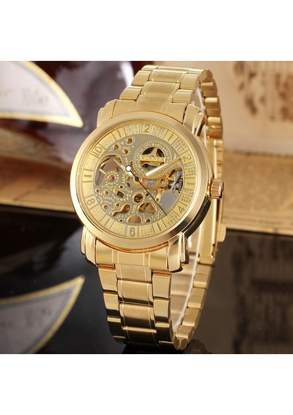 01 T-Kazanan Erkek Altın Oymak Mekanik Çelik Bant Roma Dijital Mekanik Saat Gümüş Bilek Saati (Yurt Dışından) modelleri