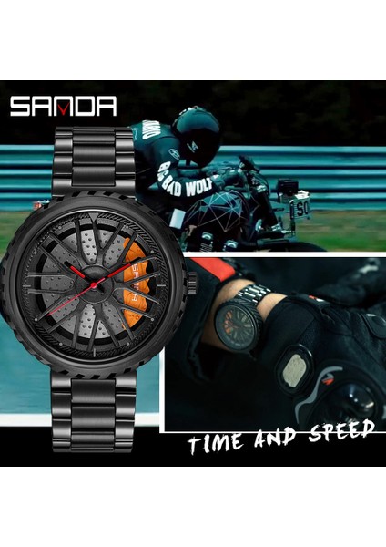 Örgü Mavi Erkek Lüks Saatler Spor Araba Saatler Su Geçirmez Spor Jant Hub Tekerlek Kol Saati Araba Kuvars Erkek Saatler Relogio Masculino (Yurt Dışından) modelleri