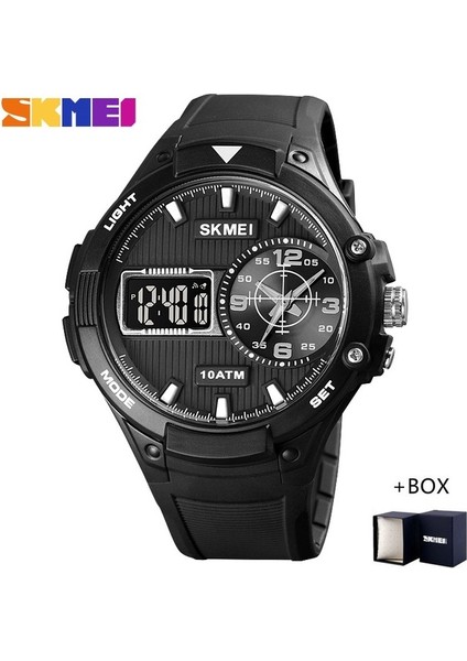 Tüm Kara Kutu Skmeı Izle Erkek Saatler Erkek Kol Saatleri Moda 100 M Su Geçirmez Yüzmek Spor Kronometre Erkekler Izle 3 Zaman LED Dijital Reloj Hombre (Yurt Dışından)