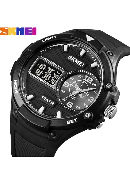 Tüm Kara Kutu Skmeı Izle Erkek Saatler Erkek Kol Saatleri Moda 100 M Su Geçirmez Yüzmek Spor Kronometre Erkekler Izle 3 Zaman LED Dijital Reloj Hombre (Yurt Dışından)