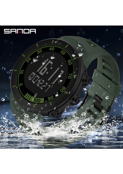 Siyah Gümüş Sanda Yenı Marka Lüks Erkek Spor Izle Darbeye Dayanıklı LED Elektronik Saat Moda Su Geçirmez Askeri Saat Açık Izle 9001 (Yurt Dışından)
