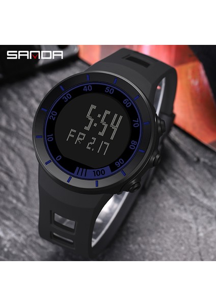 Siyah Gümüş Sanda Yenı Marka Lüks Erkek Spor Izle Darbeye Dayanıklı LED Elektronik Saat Moda Su Geçirmez Askeri Saat Açık Izle 9001 (Yurt Dışından)