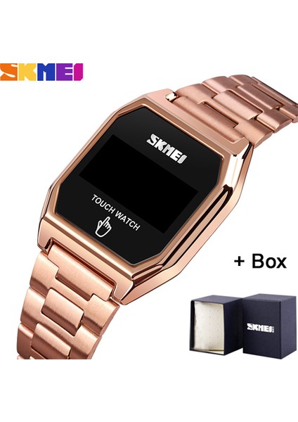 Gül Altın Skmeı Yaratıcı Dokunmatik Ekran Erkek Dijital Saat Spor Japonya Hareketi Saat Su Geçirmez Elektronik Kol Saati Erkek Bayan Hediye (Yurt Dışından)