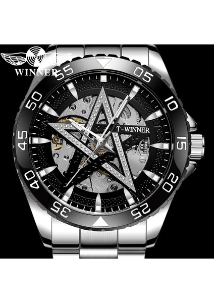 WR819204 Kutusu ile Kazanan Otomatik Mekanik Erkek Kol Saati Askeri Ordu Spor Erkek Saat Üst Marka Lüks Gümüş Adam Izle Hediye 8192 (Yurt Dışından) fiyatları