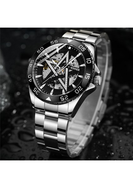 WR819204 Kutusu ile Kazanan Otomatik Mekanik Erkek Kol Saati Askeri Ordu Spor Erkek Saat Üst Marka Lüks Gümüş Adam Izle Hediye 8192 (Yurt Dışından) modelleri