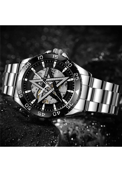 WR819204 Kutusu ile Kazanan Otomatik Mekanik Erkek Kol Saati Askeri Ordu Spor Erkek Saat Üst Marka Lüks Gümüş Adam Izle Hediye 8192 (Yurt Dışından) fırsatları