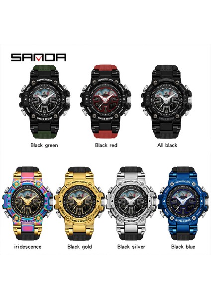 Tüm Siyah Sanda Üst Marka Erkek Spor Saatler Askeri Hyun-Chae Durumda Su Geçirmez Çok Fonksiyonlu Kol Saati Kuvars Izle Erkekler Için Saat 3156 (Yurt Dışından) fırsatları