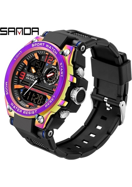 Erkekler Için 6024 Mor Senfoni Kuvars Izle Sanda Izle Su Geçirmez Kronometre LED Saatler Erkek Saat 6024 Spor Saatler Erkekler Relogio Masculino Dijital (Yurt Dışından)