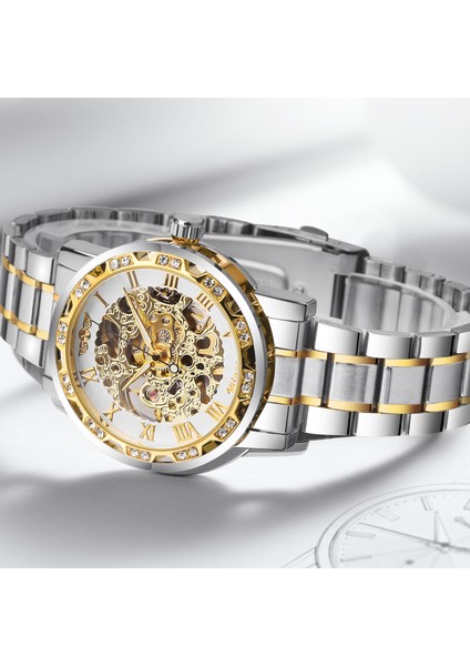 S1089-1 Kazanan Lüks Mekanik Tasarım Altın Zarif Kayış Erkek Saat Aydınlık Montre Homme ile Üst Marka Otomatik (Yurt Dışından) indirimleri