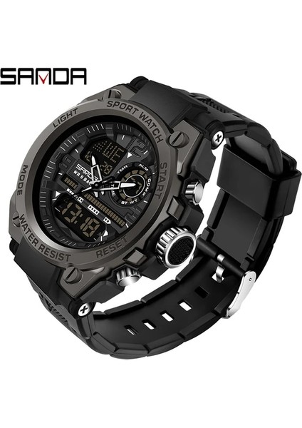 Erkekler Için 6024 Siyah Kuvars Izle Sanda Izle Su Geçirmez Kronometre LED Saatler Erkek Saat 6024 Spor Saatler Erkekler Relogio Masculino Dijital (Yurt Dışından)
