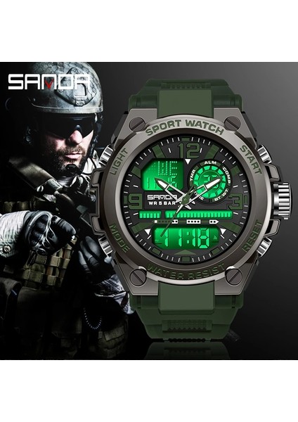 Erkekler Için 6024 Siyah Kuvars Izle Sanda Izle Su Geçirmez Kronometre LED Saatler Erkek Saat 6024 Spor Saatler Erkekler Relogio Masculino Dijital (Yurt Dışından)