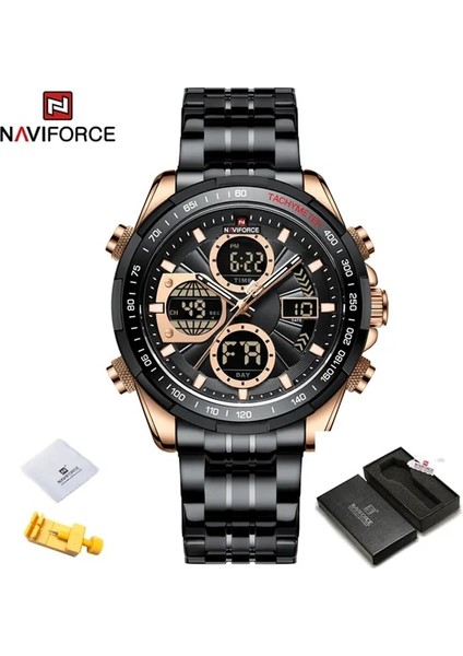 Rgbb-Box Yeni Navıforce Moda Askeri Saatler Erkekler Için Lüks Orijinal Spor Kronograf Izle Su Geçirmez Kuvars Kol Saati Saat Hediye (Yurt Dışından)