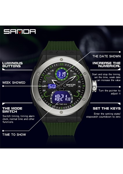 Altın Sanda Erkek Spor Askeri Saatler 5ATM Su Geçirmez Kuvars Kol Saati Erkek Kronometre Otomatik Tarih Izle Erkekler Için Relogio Masculino (Yurt Dışından) modelleri