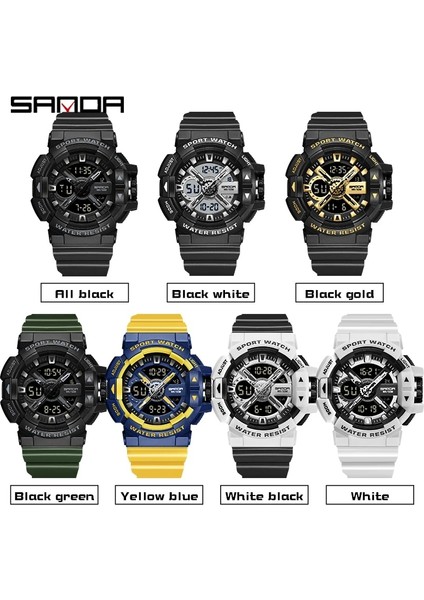 Ordu GREEN3128 Kum Elektronik Saatler Erkek Su Geçirmez Çift Ekran Kuvars Kol Saati Erkek Saat Spor Askeri Izle Relogios Masculino (Yurt Dışından) fırsatları