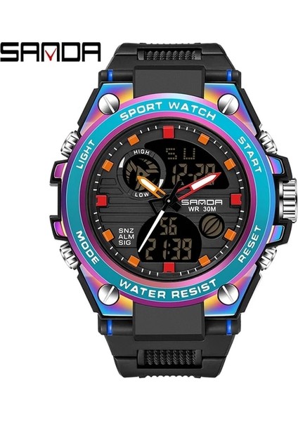 739BLUE Sanda 2022 Üst Marka Erkek Saatler 5ATM Su Geçirmez Spor Askeri Kol Saati Quartz Saat Erkekler Için Saat Relogio Masculino 6024 (Yurt Dışından)