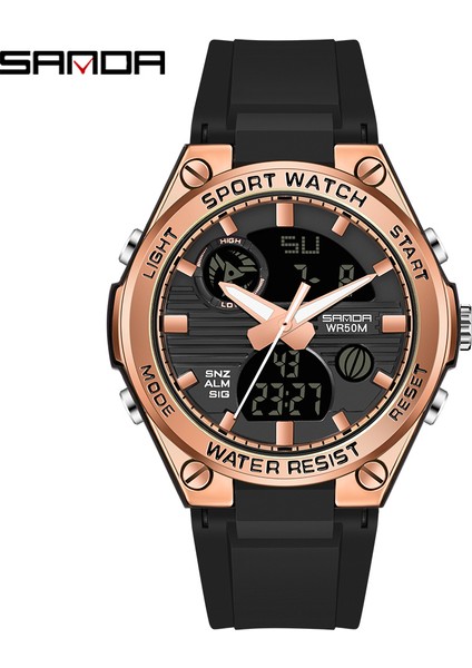 Stil 9 Sanda Marka Kişilik Erkek Elektronik Saat Açık Hava Sporları 50 Metre Su Geçirmez Işıklı Saat Akrilik Ayna (Yurt Dışından) fırsatları