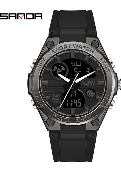 Stil 9 Sanda Marka Kişilik Erkek Elektronik Saat Açık Hava Sporları 50 Metre Su Geçirmez Işıklı Saat Akrilik Ayna (Yurt Dışından) indirimleri