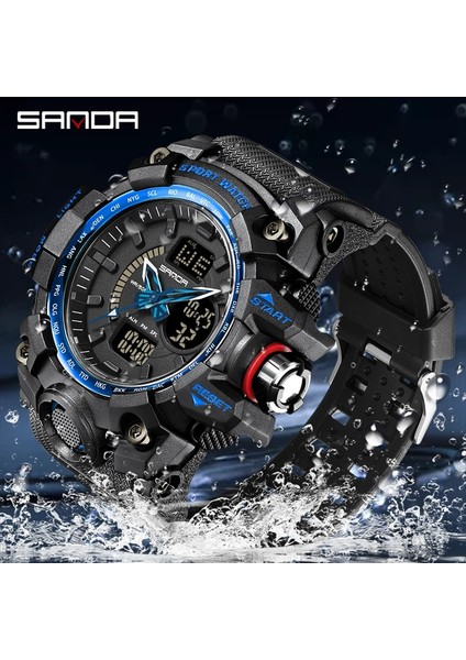 3133 Siyah Sanda Askeri Saatler Erkekler Spor Izle Su Geçirmez Kol Saati Kronometre Alarm LED Işık Dijital Saatler Erkek Büyük Kadran Saat (Yurt Dışından) indirimleri