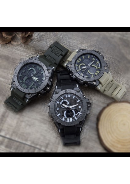 Siyah Gül Smael Chronograph Dijital Saat Erkekler Için Su Geçirmez Askeri Spor Elektronik Saatler Çift Zamanlı LED Ekran Kol Saati Otomatik Tarih (Yurt Dışından)