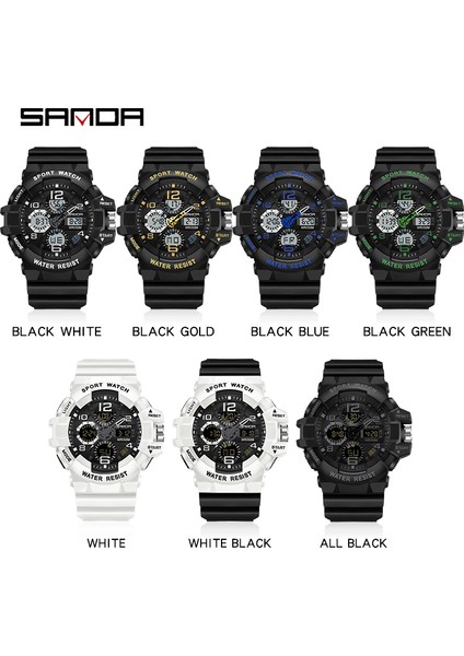 Beyaz Sanda 2022 Erkek Saatler Spor Askeri Quartz Saat 50M Su Geçirmez Kol Saati Erkek LED Dijital Saat Relogios Masculino (Yurt Dışından) modelleri
