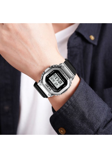 Kutu ile Asker Yeşili Skmeı Moda LED Işık Dijital Spor Izle Erkekler 3bar Su Geçirmez Chrono Alarm Saatler Tarih Hafta Saat Izle Reloj Hombre 1851 (Yurt Dışından) indirimleri