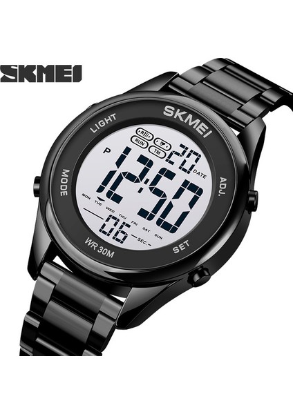 Siyah Erkek Spor Saatler Casual Kronometre Geri Sayım Saat Su Geçirmez Erkek Kol Saatleri Dijital Alarmlı Saat Reloj Hombre Skmeı Montre Homme (Yurt Dışından)